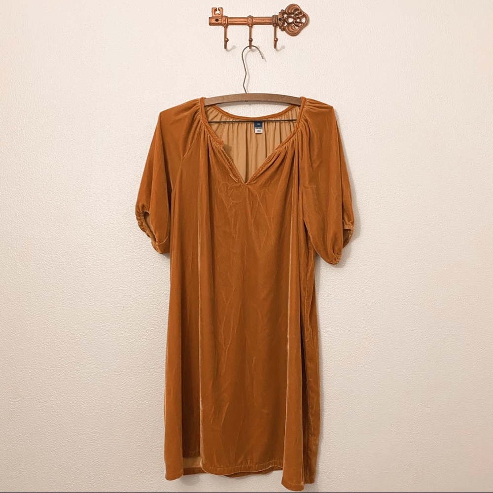Old Navy Mustard Yellow Velvet Dress